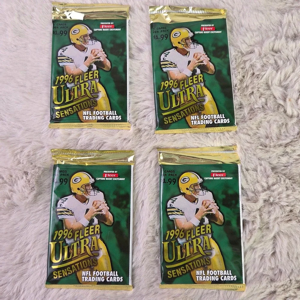 Lot of 4 1996 Fleer Ultra Sensations NFL Football Trading Card Packs Sealed